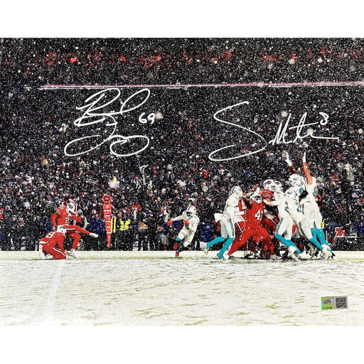 Reid Ferguson and Sam Martin Dual Signed Snow Photo Signed Photos TSE Buffalo 11x14 