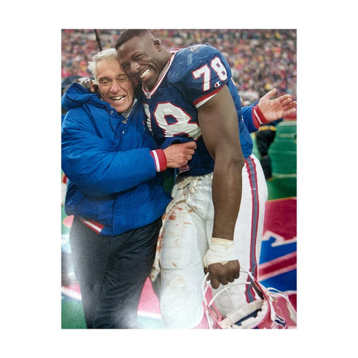 Marv Levy Hugging Bruce Smith 16x20 Vertical Unsigned Photo Unsigned Photos TSE Buffalo 
