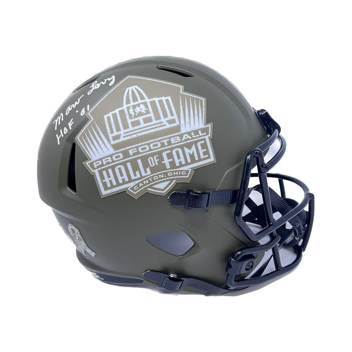 Marv Levy Signed Hall of Fame Salute to Service Mini Helmet with "HOF 01" Signed Mini Helmets TSE Buffalo 