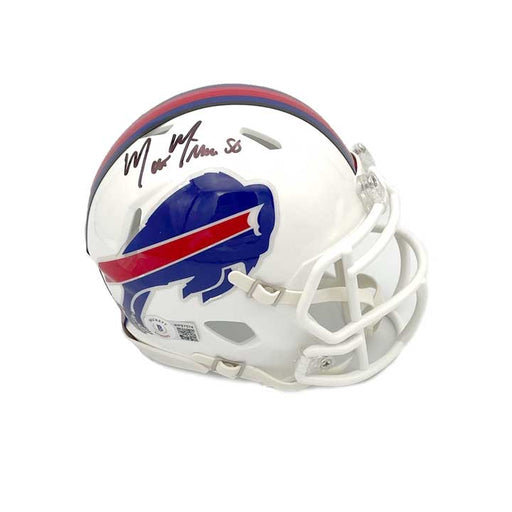 Matt Milano Signed Buffalo Bills 2021 White Speed Mini Helmet Signed Mini Helmets TSE Buffalo 