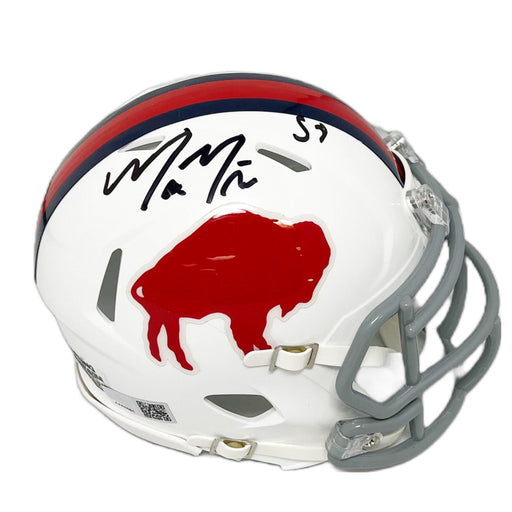 Matt Milano Signed Buffalo Bills Standing Buffalo Mini Helmet Signed Mini Helmets TSE Buffalo 