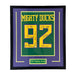Mighty Ducks Cast Signed Green Jersey Panel with "Quack Quack Quack" - Professionally Framed Signed Photos TSE Framed 