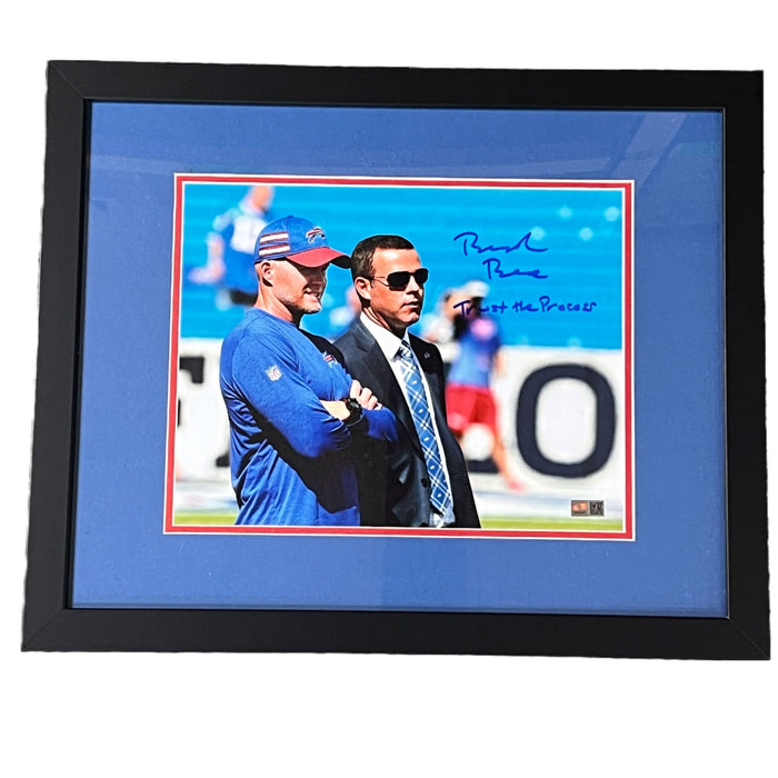 Brandon Beane Signed Standing on Sideline 11x14 Photo with "Trust The Process" - Professionally Framed Signed Photos TSE Framed 