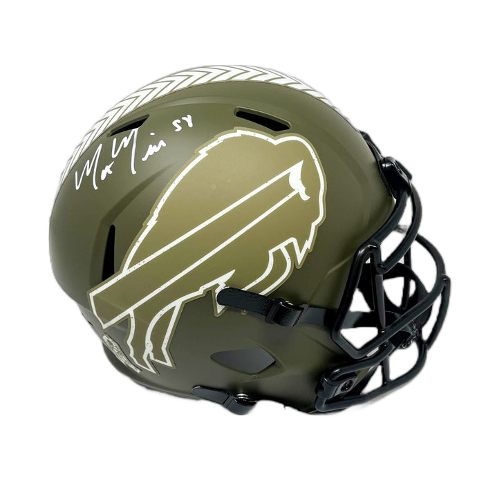 Matt Milano Signed Buffalo Bills Salute To Service Full Size Helmet Authentic Signed Full Size Helmets TSE Buffalo 