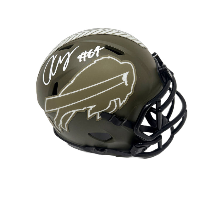 O'Cyrus Torrence Signed Buffalo Bills Salute to Service Speed Mini Helmet Signed Mini Helmets TSE Buffalo 
