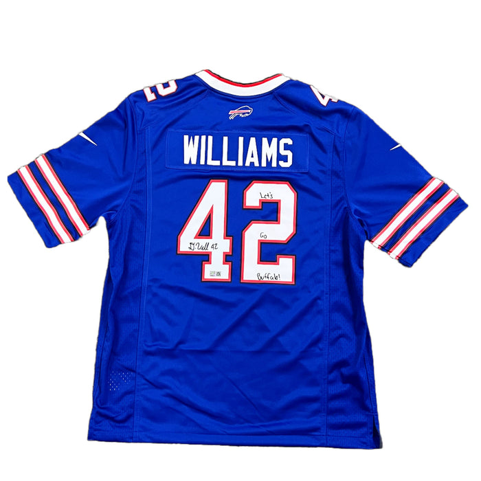 Dorian Williams Signed Buffalo Bills Blue Nike Game Player Jersey with "Let's Go Buffalo!" Signed Jerseys TSE Buffalo 