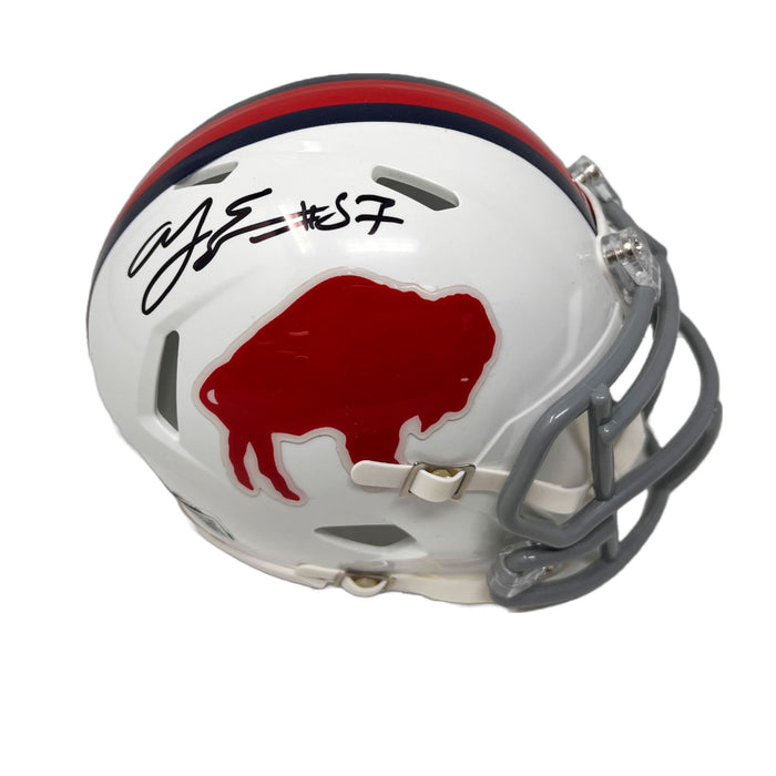 A.J Epenesa Signed Buffalo Bills Standing Buffalo Speed Mini Helmet Signed Mini Helmets TSE Buffalo 