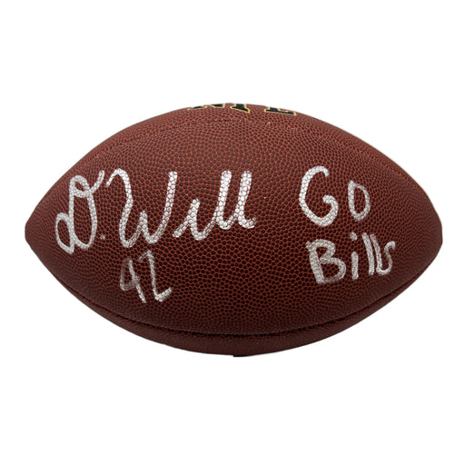 Dorian Williams Signed Wilson Replica Football with "Go Bills!" Signed Football TSE Buffalo 