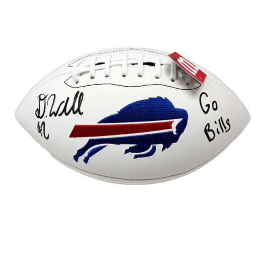 Dorian Williams Signed Buffalo Bills White Logo Football with Go Bills! Signed Football TSE Buffalo 