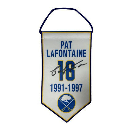 Pat LaFontaine Signed Buffalo Sabres Mini Banner Signed Hockey Mini Banner TSE Buffalo 