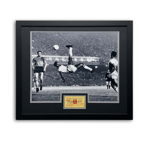 Pele Bicycle Kick Unsigned 16x20 Photo with Replica Ticket - Professionally Framed Signed Photos TSE Framed 