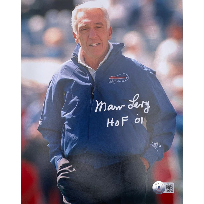 Marv Levy Signed Hands in Pocket Cap 8x10 Photo with HOF '01 Signed Photos TSE Buffalo 