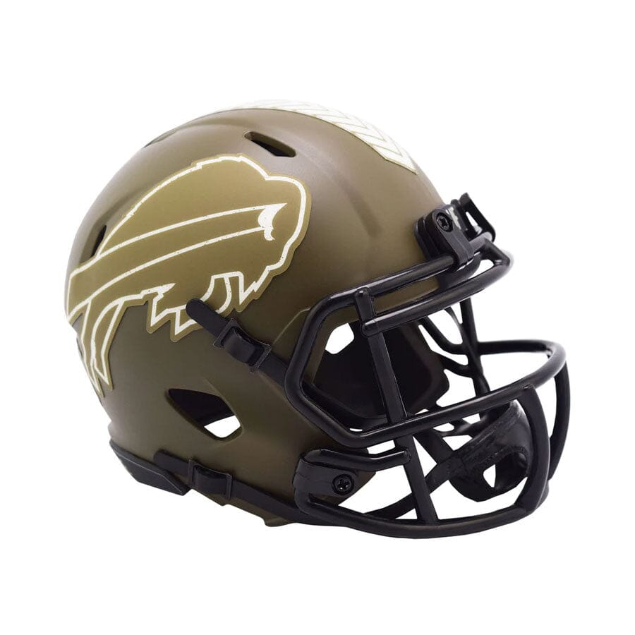 Josh Allen & Stefon Diggs Signed Bills Throwback Speed Mini Helmet  (Beckett)