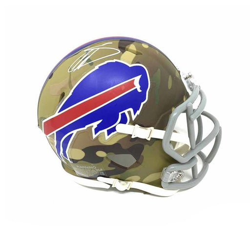Stefon Diggs Signed Buffalo Bills CAMO Full Size Replica Helmet Signed Helmets TSE Buffalo 
