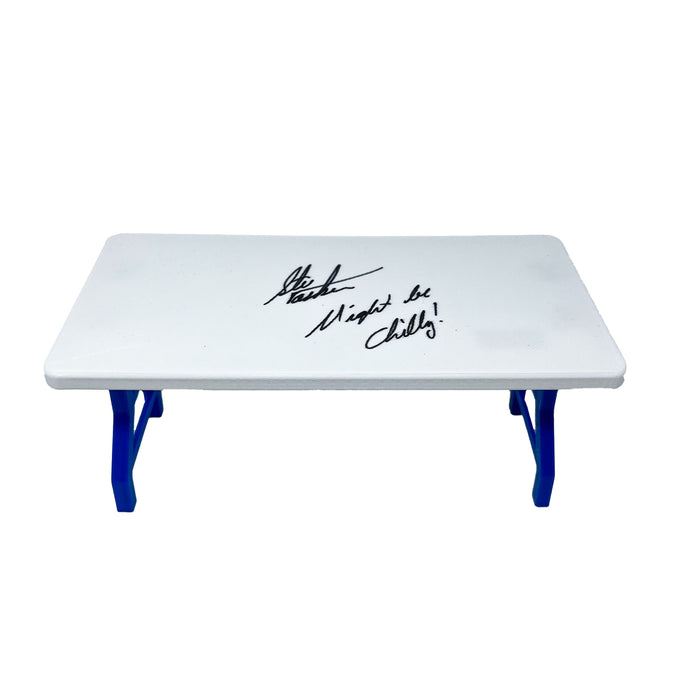 Steve Tasker Signed Mini Table with Might Be Chilly Signed Mini Table TSE Buffalo 
