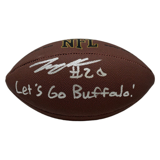 Taylor Rapp Signed Wilson Replica Football with Let's Go Buffalo! Signed Football TSE Buffalo 