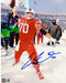 Eric Wood Spiking Football in Snow Signed 8x10 Photo Signed Photos TSE Buffalo 
