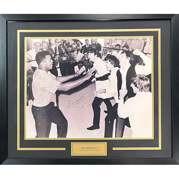 Muhammad Ali with the Beetles Signed 16x20 Photo - Professionally Framed Signed Photos TSE Framed 