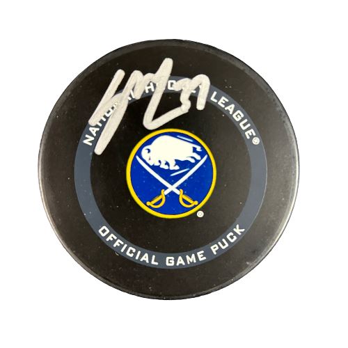 Casey Mittelstadt Signed Sabres Official Game Puck Signed Hockey Pucks TSE Buffalo 