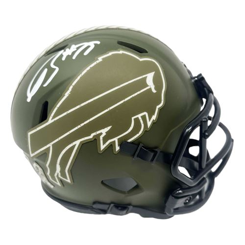 Spencer Brown Signed Buffalo Bills Salute to Service Mini Helmet Signed Mini Helmets TSE Buffalo 