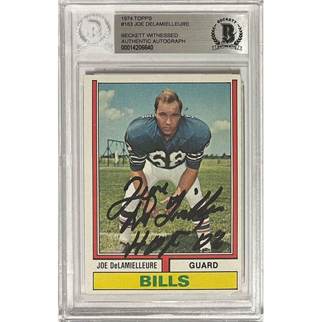 Joe DeLamielleure Buffalo Bills Signed 1974 Topps Player Card TSE Buffalo 