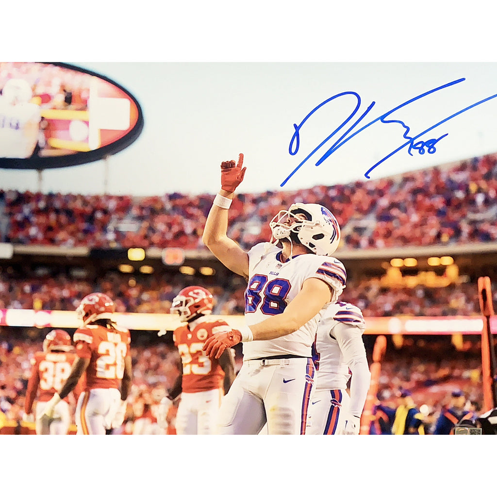 Dawson Knox Buffalo Bills Unsigned Runs The Ball Downfield Photograph