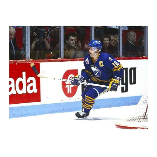 PRE-SALE: Pat LaFontaine Signed Skating in Blue Photo with FREE HOF PRE-SALE TSE Buffalo 