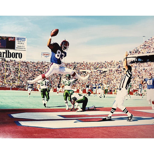 Andre Reed End Zone Jump Spike vs. Jets Unsigned 8x10 Photo Unsigned Photos TSE Buffalo 