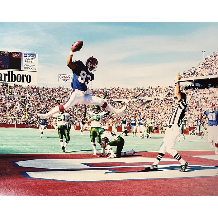 Andre Reed End Zone Jump Spike vs. Jets Unsigned 16x20 Photo Unsigned Photos TSE Buffalo 