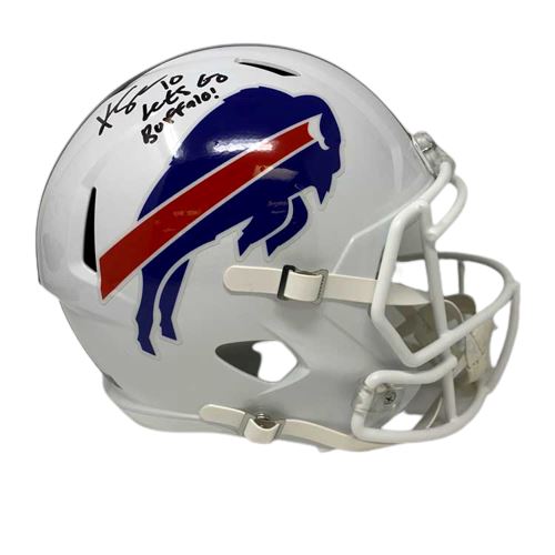 Khalil Shakir Signed Buffalo Bills 2021 Speed Full Size Replica Helmet with Lets Go Buffalo Signed Full Size Helmets TSE Buffalo 