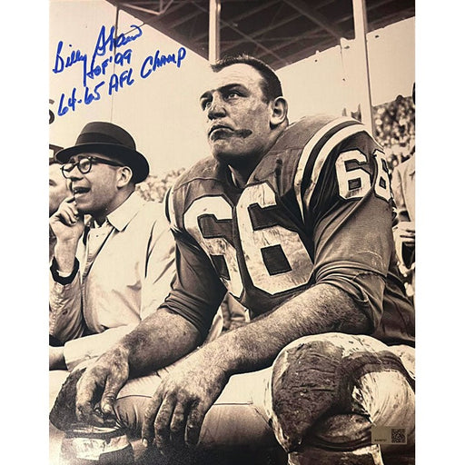 Billy Shaw Signed Sitting on Bench 11x14 Photo with HOF 99 and 64-65 AFC Champ Signed Photos TSE Buffalo 