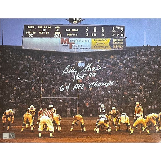 Billy Shaw Signed Line of Scrimmage 11x14 Photo with HOF 99 and 64-65 AFC Champs Signed Photos TSE Buffalo 