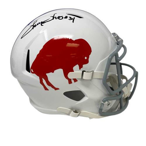 Thurman Thomas Signed Buffalo Bills Classic Full Size Replica Helmet Signed Full Size Helmets TSE Buffalo 